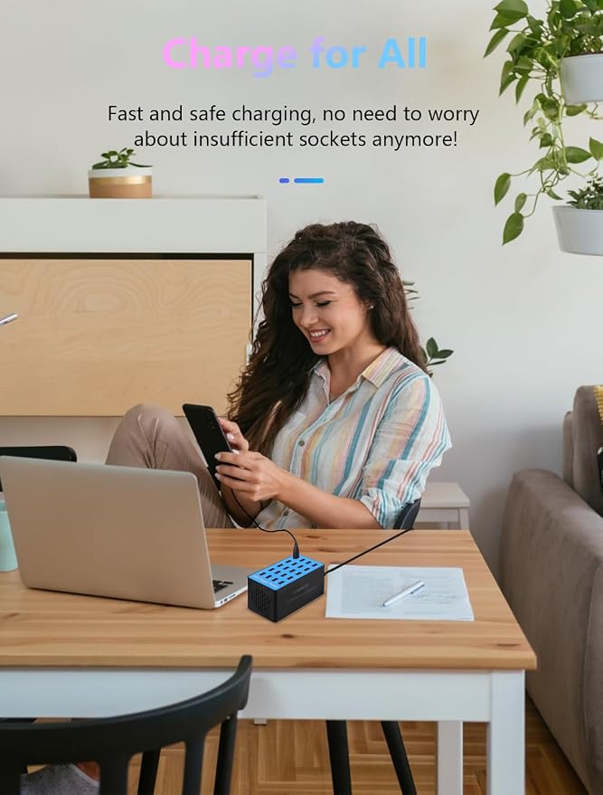 USB Charging Station, 100W 20-Port Multi Smart Safety Fast Charger Station - Image 7