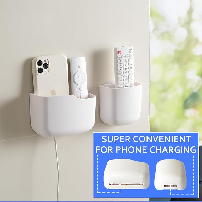 SUNFICON Wall Mount Remote Holder TV FAN Remote Control Holder Bedside Caddy - Image 4