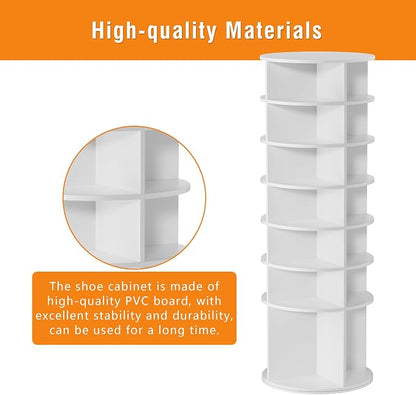 7 Tier Rotating Shoe Rack Tower Shelf, Spinning Shoe Display Lazy Susan - Image 5