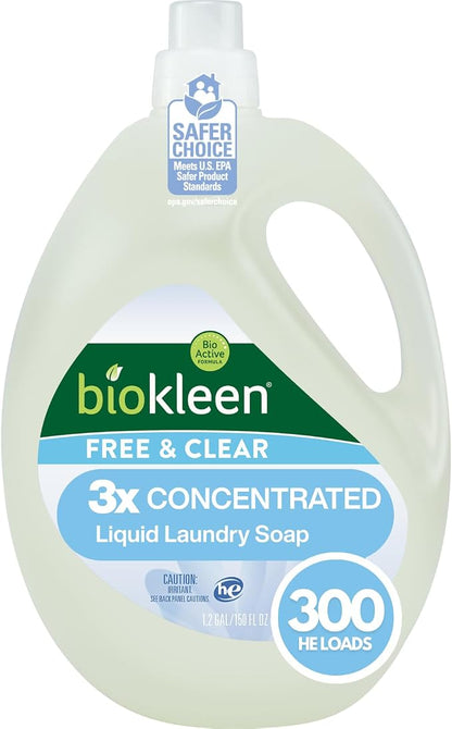 Biokleen Free & Clear Natural 3X Concentrated Liquid Laundry Detergent by Biokleen