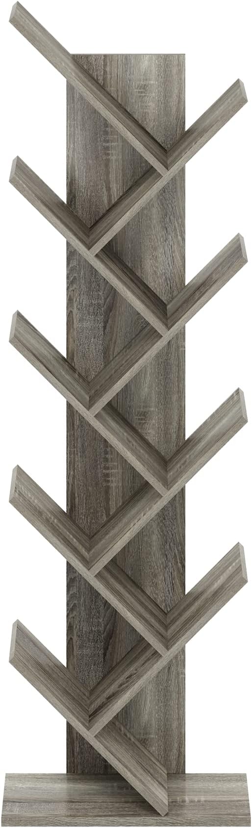Furinno Tree Bookshelf 9-Tier Floor Standing Tree Bookcase, French Oak - Image 4