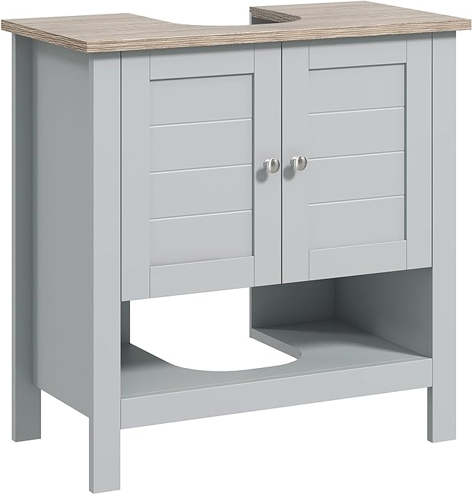 Kleankin Pedestal Sink Storage Cabinet, Under Sink Bathroom Vanity by Kleankin