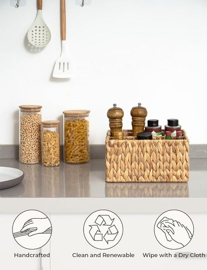 StorageWorks Hand-Woven Wicker Silverware Organizer - Image 4