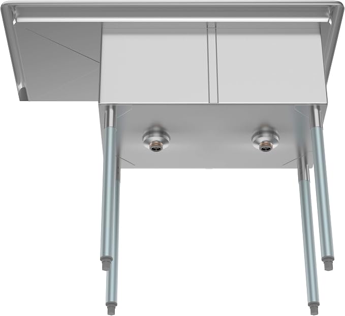 KoolMore 2 Compartment Stainless Steel NSF Commercial Kitchen Prep & Utility - Image 9