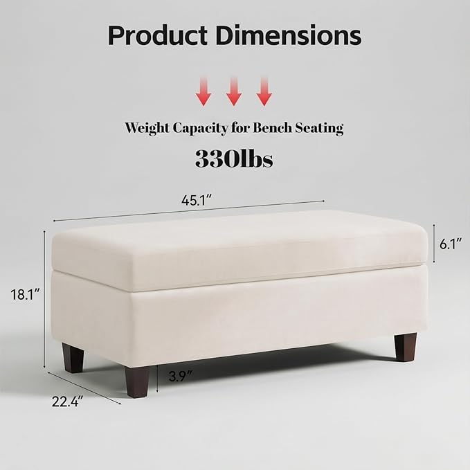 GENTEACO 45" Storage Ottoman Bench - Image 2