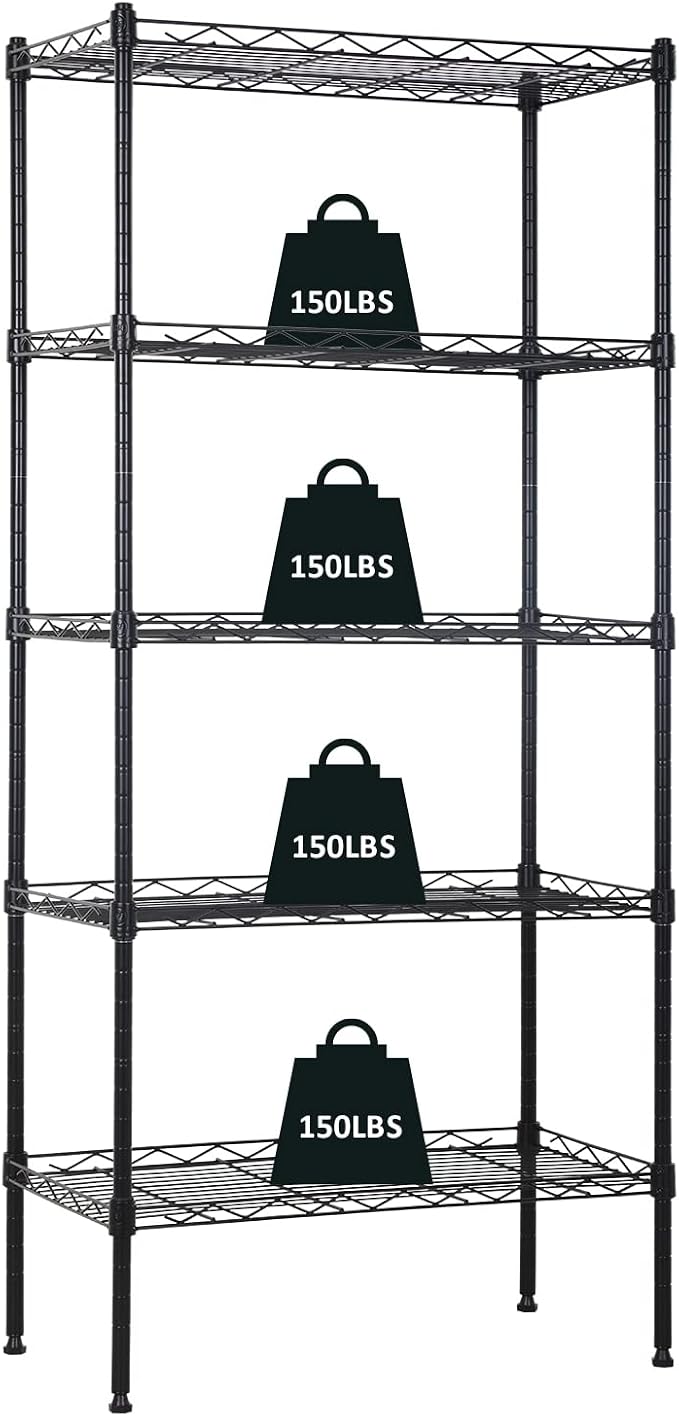 NChanmar 5-Tier Metal Shelving Unit Storage Shelves 48"x21"x12" Heavy Duty by NChanmar