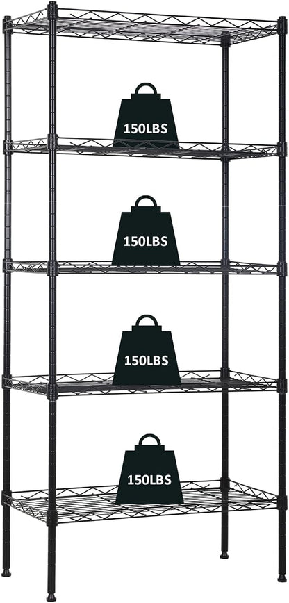 NChanmar 5-Tier Metal Shelving Unit Storage Shelves 48"x21"x12" Heavy Duty by NChanmar