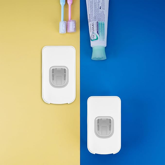 2 Slot Toothbrush Holder and Toothpaste Dispenser Wall Mounted, Automatic - Image 5