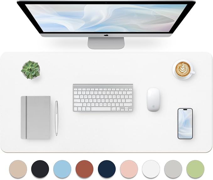 Leather Desk Pad, Large Mouse Pad, Non-Slip Desktop Mat, Leather Desk Blotter by Bloss