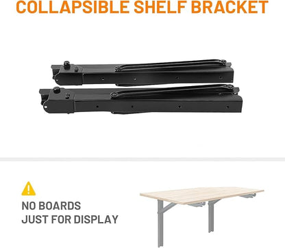 Wallmaster 24inch Folding Shelf Brackets Garage Heavy Duty Steel Max Load 500lb - Image 2