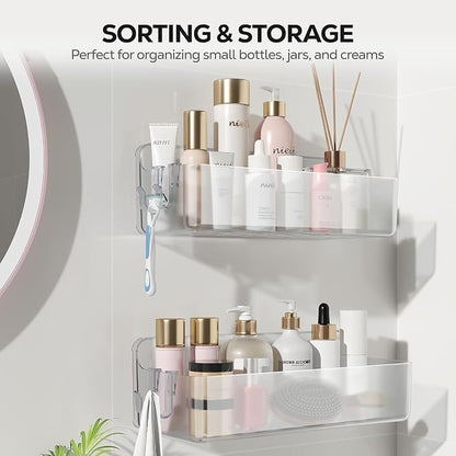 Nieifi Adhesive Shower Shelves, 2 Pieces | Rustproof ABS, Large Capacity - Image 9