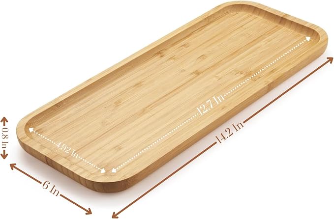 Bamboo Vanity Tray, Bathroom Counter Tray, Toilet Tank Top Tray - Image 6