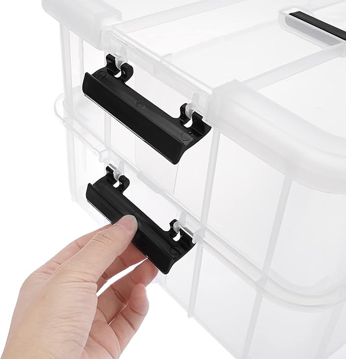 JUXYES 2-Tiers Stack Carry Storage Box - Image 5