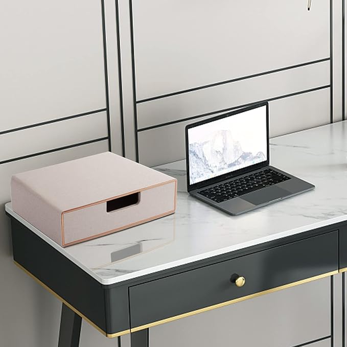 Stackable Drawer Organizer PU Leather Classic Handmade, Organize Home Office - Image 6