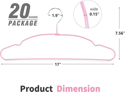 TOPIA HANGER Non Slip Hanger 20 Pack, Metal Clothes Hangers Space Saving - Image 4