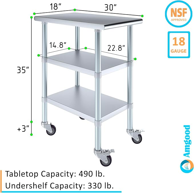 AmGood Stainless Steel Work Table - Image 3