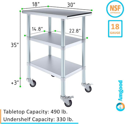 AmGood Stainless Steel Work Table - Image 3