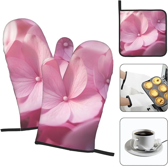 Oven Mitts and Pot Holders Sets of 3 Flower Petals Oven Mitts 3 Pcs Heat - Image 7