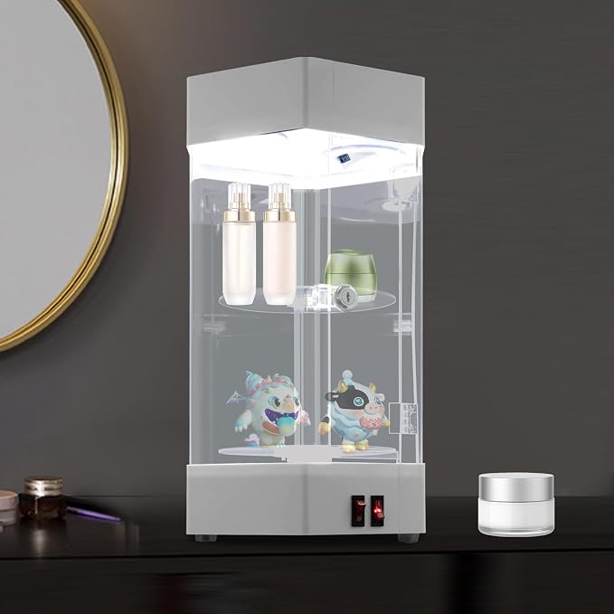 LED Electric Rotating Acrylic Display Case, Jewelry Display Case, Free Standing - Image 7