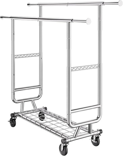 VEVOR Clothes Rack, Rolling Clothing Garment Rack, Extendable Carbon Steel - Image 11