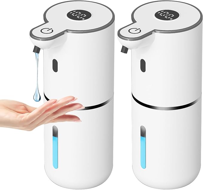 2 Pack Automatic Liquid Soap Dispenser Touchless, USB Rechargeable Smart Hand by OHIFAST