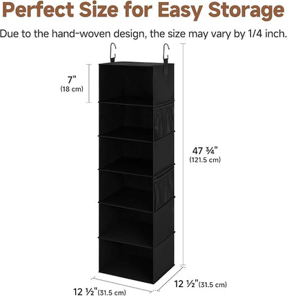 StorageWorks 6-Shelf Hanging Closet Organizers, Foldable Closet Storage - Image 3