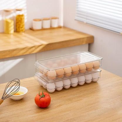 cutesun Egg Holder for Fridge, egg container for refrigerator, 2 Pack Egg Tray - Image 2
