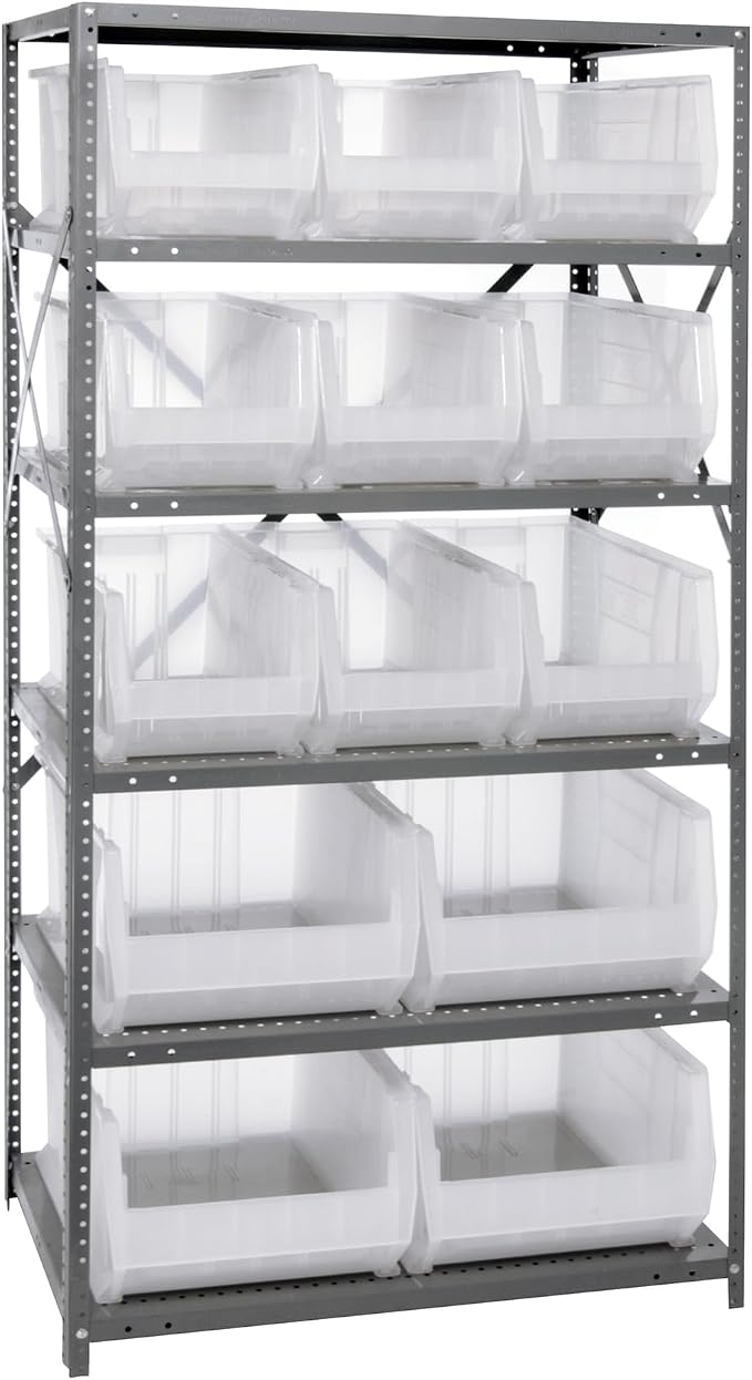 Quantum Storage Systems 2475-953954CL Solid Heavy Duty 6 Shelves 13 HULK Clear by QuantumStorageSystems