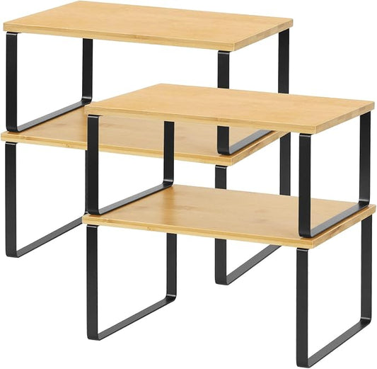 NEX Kitchen Cabinet and Counter Shelf Organizer, Stackable & Expandable by NEX