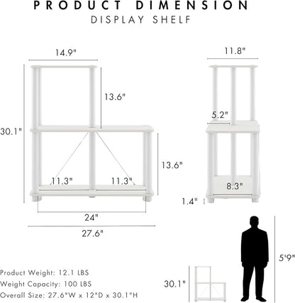 Homes: Inside + Out Apexa Modern 3-Cube Ladder Shelving Units, Collectibles - Image 3