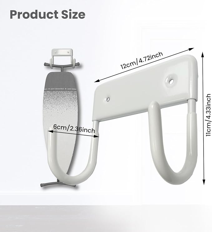 Ironing Board Hanger Wall Mount, Ironing Board Holder Organizer Wall Rack - Image 2