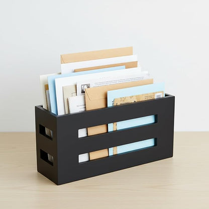 Magazine File Holder, Standing Wooden Magazine Rack, Desk Folder Organizer - Image 7