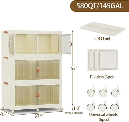 SAILUN 145Gal/579Qt Stackable Storage Bins Folding Collapsible Storage Bins - Image 4