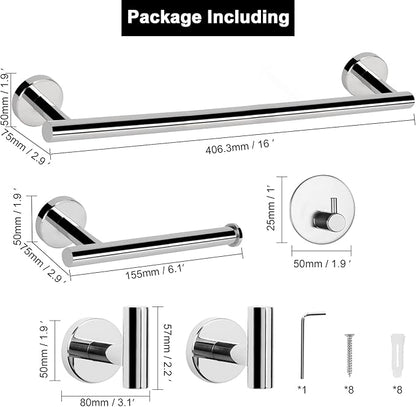 NearMoon Bathroom Hardware Set SUS 304 Thicken Stainless Steel-Towel Bar Set - Image 4