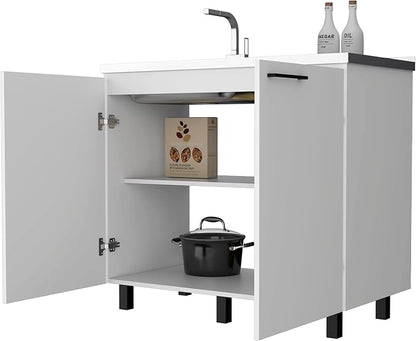 Oklahoma 2 Utility Sink & Cabinet, Interior Shelf, Aluminum Countertop - Image 4