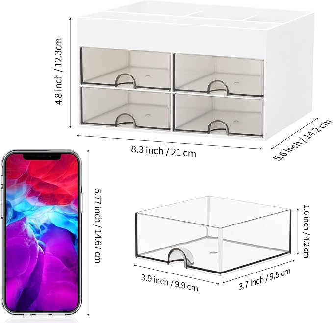 LETURE Desktop Organizer with Drawer, Accessories Stationary Organizer Desk - Image 5