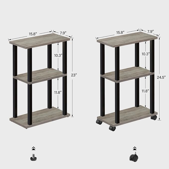 TUTOTAK Small Side Table, Narrow End Table, Bedside Table, Couch Side Table - Image 3