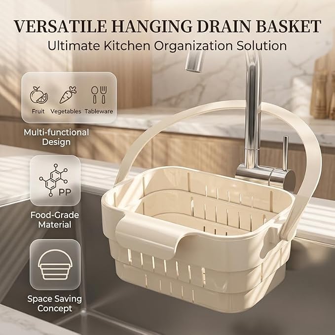 Foldable Kitchen Sink Strainer, Hanging Sink Drain Basket - Image 3