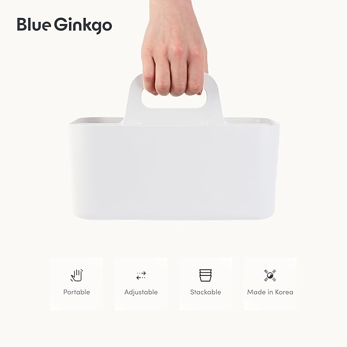 BLUE GINKGO Stackable Organizer Caddy – Korean-Made Portable Tote - Image 5
