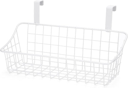LeleCAT White Basket with hook Grid Storage Basket, Hang it behind a door or on - Image 6