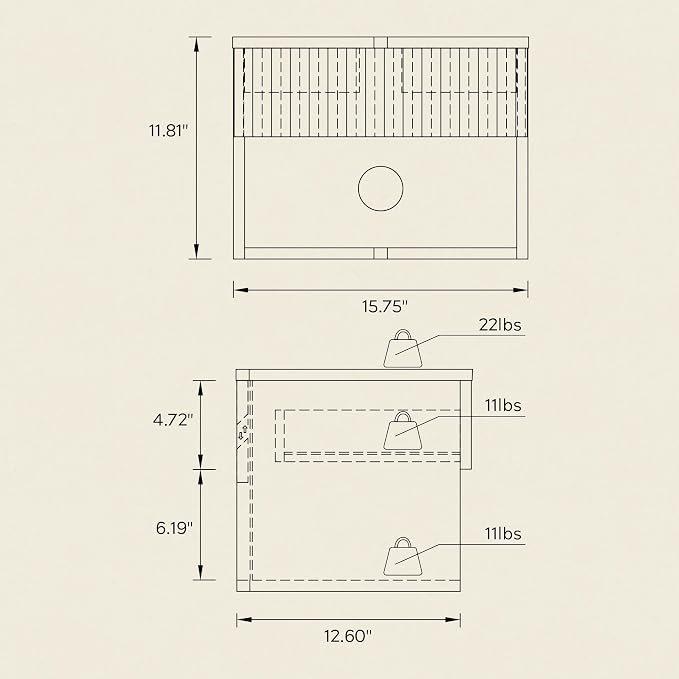 Floating Nightstand with Drawer and Open Shelf, Small Wall Mounted Bedside End - Image 6