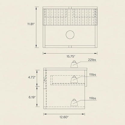 Floating Nightstand with Drawer and Open Shelf, Small Wall Mounted Bedside End - Image 6