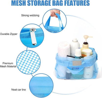 Portable Mesh Shower Caddy Tote, Quick Dry Tote Bag Mesh Beach Bags - Image 3