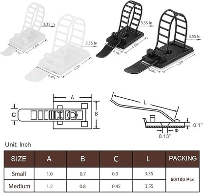Adhesive Cable Management Clips, Extra Screw & Hole - Image 7