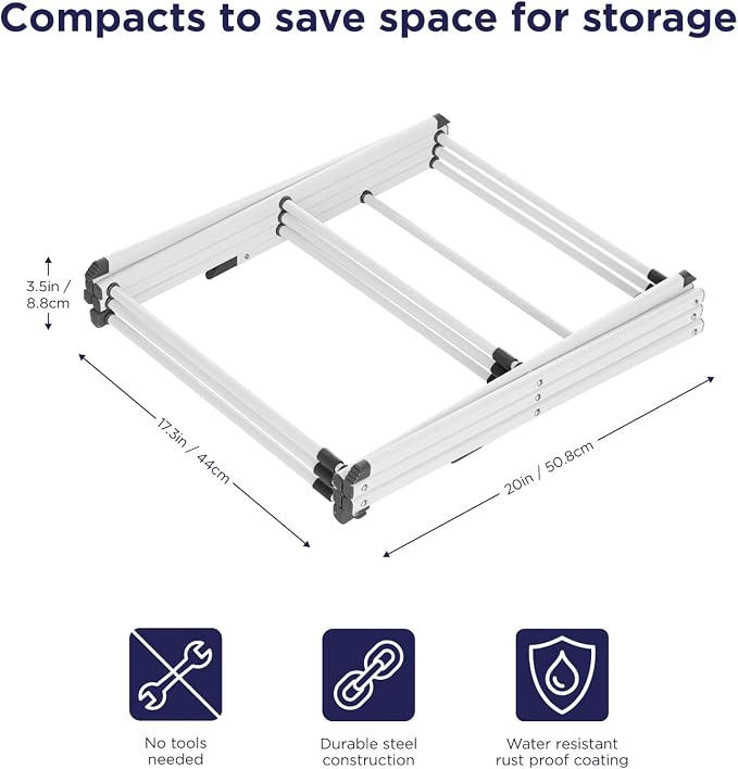 BLACK+DECKER 3 Tier Expandable Collapsing Foldable Laundry Rack - Image 3