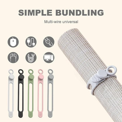 Data Cable Organizer, Silicone Cable Ties Reusable - Image 5