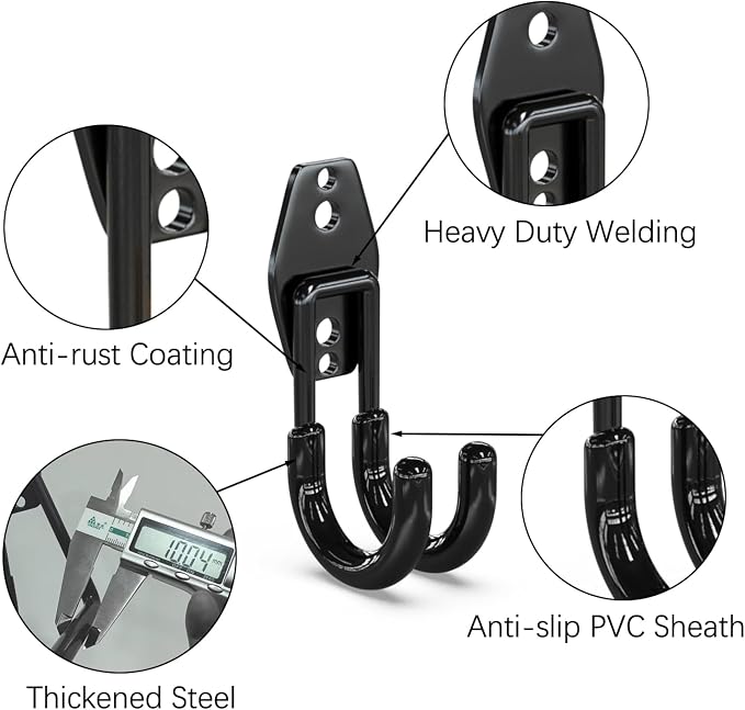 3-H Heavy Duty Garage Hooks 10 Pack, Garage Wall Hooks - Image 4