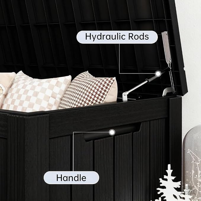 Outdoor Storage Box, 120 Gallon Resin Deck Boxes Outdoor Waterproof - Image 5