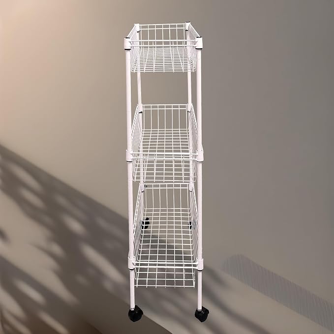 NSF white 3-layer storage rack, refrigerator crevice rack, washing machine - Image 3