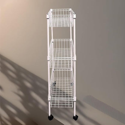 NSF white 3-layer storage rack, refrigerator crevice rack, washing machine - Image 3
